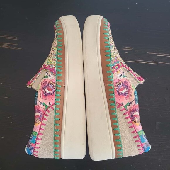Johnny Was Patchwork Slip On Sneaker Multicolor Size 6M - Picture 7 of 9